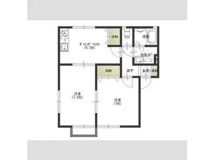 ペットソラーレ(2DK/1階)の間取り写真