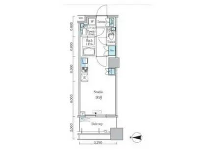 パークキューブ亀戸(ワンルーム/3階)の間取り写真