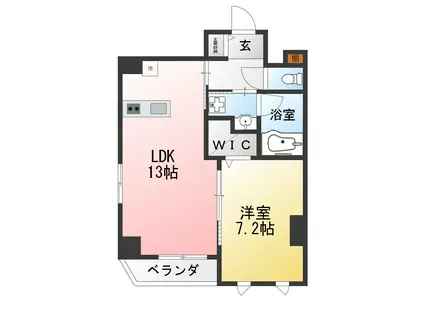 カルム カワサキ(1LDK/5階)の間取り写真