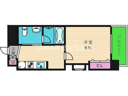 東小橋II番館(1K/9階)の間取り写真