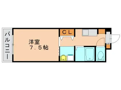 ワールドビルIII(1K/3階)の間取り写真