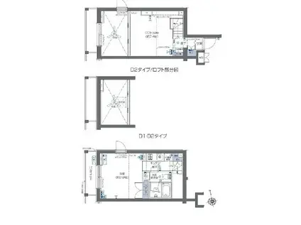 ZOOM六本木 ズーム六本木(1K/2階)の間取り写真