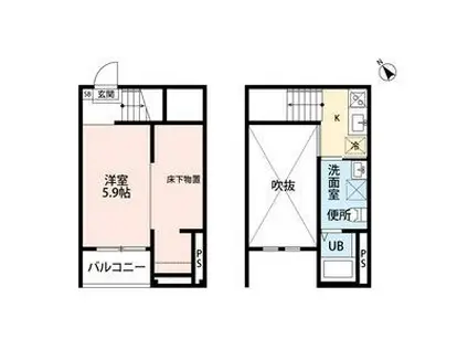 REFINED TASTE 小塚リファインド(ワンルーム/2階)の間取り写真