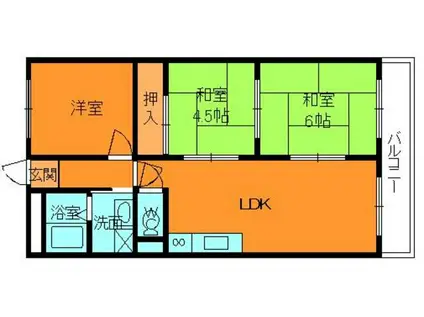 メゾン下田(3LDK/3階)の間取り写真