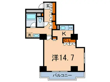 文京グリーンコート ビュータワー本駒込B(ワンルーム/11階)の間取り写真