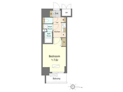 SHOKEN RESIDENCE名古屋(1K/15階)の間取り写真