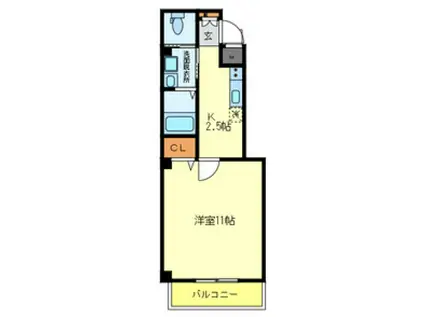 リーブル福島II(1K/2階)の間取り写真