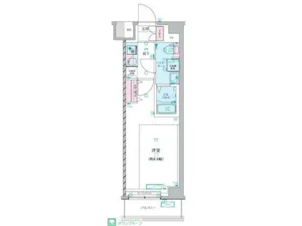 GENOVIA中野島(1K/1階)の間取り写真