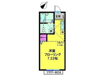 ルシエル横浜南(ワンルーム/2階)の間取り写真