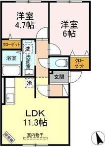 ラ・コリーナ(2LDK/1階)の間取り写真