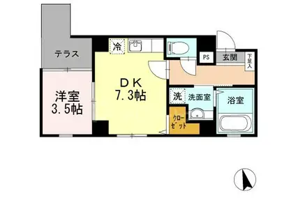 MAISONJAUNE(1DK/1階)の間取り写真