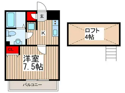 プレラッセ(1K/1階)の間取り写真