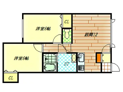グランビア820(2LDK/1階)の間取り写真