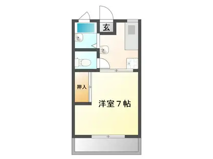 エステーニA(1K/2階)の間取り写真