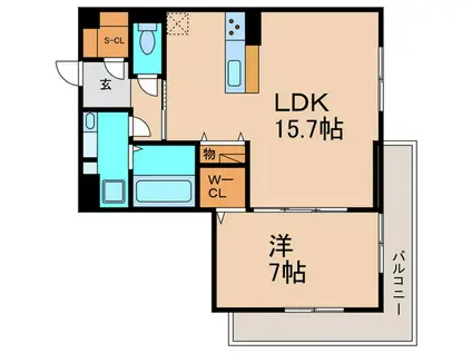 フルール(1LDK/2階)の間取り写真