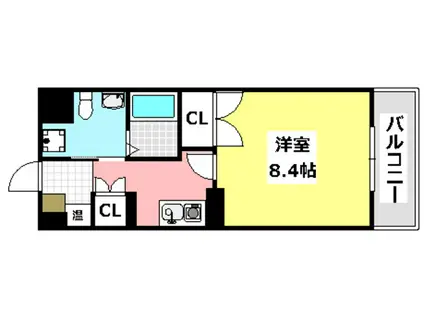 LUCENT PARKSHORE(1K/4階)の間取り写真