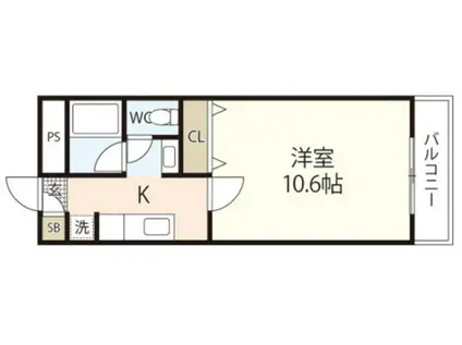 JRBハイツ倉敷駅前(1K/2階)の間取り写真