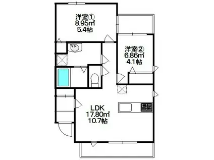 メゾンNANA(2LDK/1階)の間取り写真