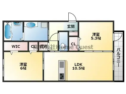 フォレスト フィールドII(2LDK/1階)の間取り写真