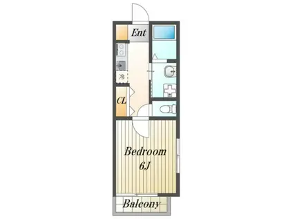 メゾンミユキII(1K/2階)の間取り写真