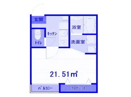 ヴィラート西大宮(1K/2階)の間取り写真