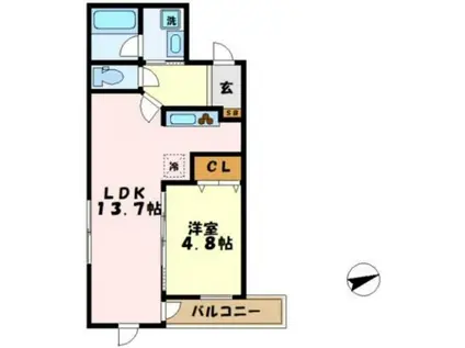冨士プレジオ(1LDK/3階)の間取り写真