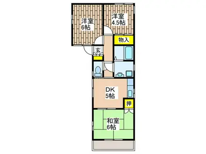 ヴィオラ檜(3DK/2階)の間取り写真