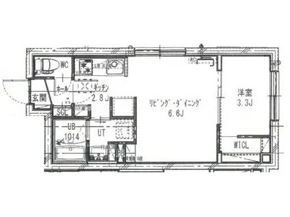 AQUA BLUE(1LDK/3階)の間取り写真