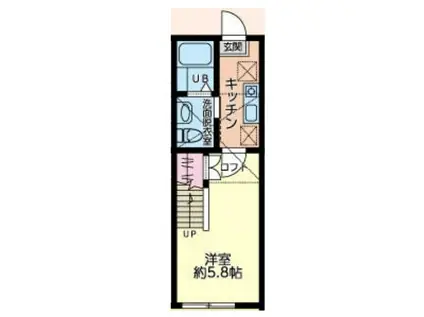 SEYA BASE(1K/2階)の間取り写真