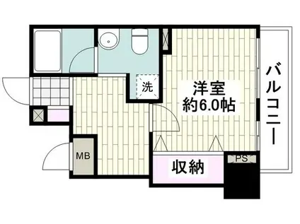 ロワール湘南藤沢(1K/8階)の間取り写真