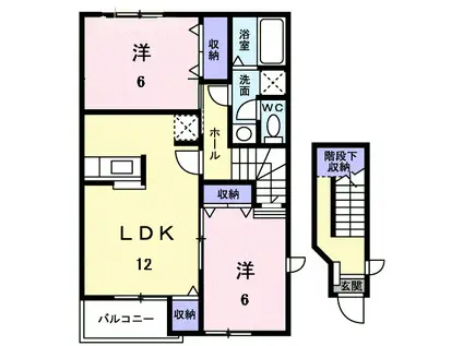 プログレスB(2LDK/2階)の間取り写真