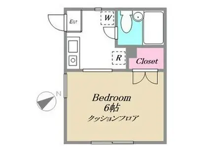 ハイツK(1K/2階)の間取り写真