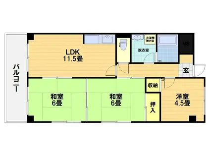 メゾン・ド・リッツ(3LDK/5階)の間取り写真