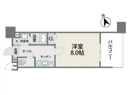 S-FORT福岡県庁前(1K/3階)の間取り写真