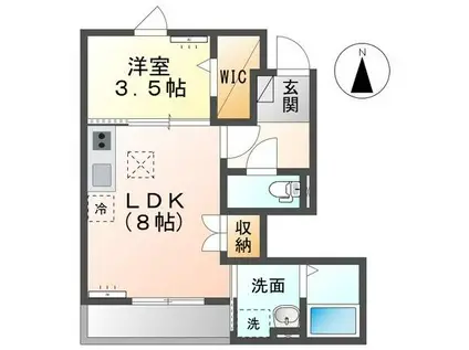 グレイス朝日(1LDK/1階)の間取り写真