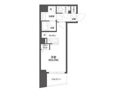 GRAN PASEO 市谷甲良町(1K/5階)の間取り写真