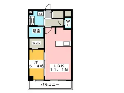 エルフローレ(1LDK/4階)の間取り写真