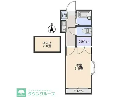 アルファレス昭和町(1K/2階)の間取り写真