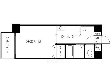 エステムコート御所南II(1DK/5階)の間取り写真