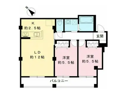 SOLANA DEUX(2LDK/1階)の間取り写真