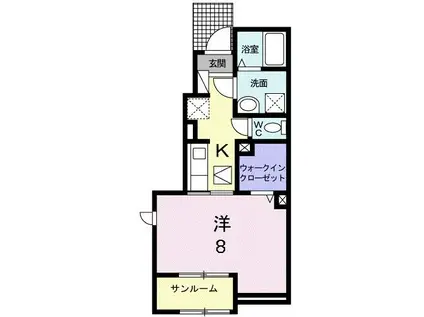 サウスレジデンス(1K/1階)の間取り写真