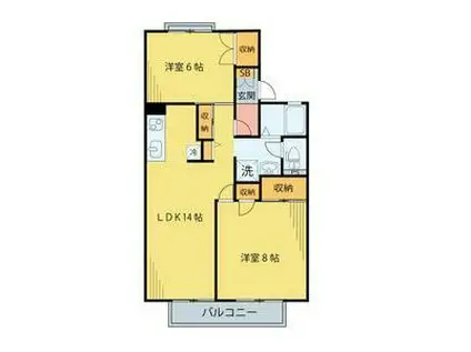 ロイヤルコート文化町III番館(2LDK/1階)の間取り写真