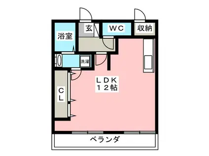 グランフォーレ(ワンルーム/2階)の間取り写真