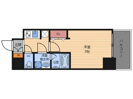 S-RESIDENCE福島玉川UNO(1K/11階)の間取り写真