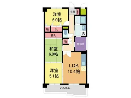 KDXレジデンス夙川ヒルズ 3番館(3LDK/6階)の間取り写真