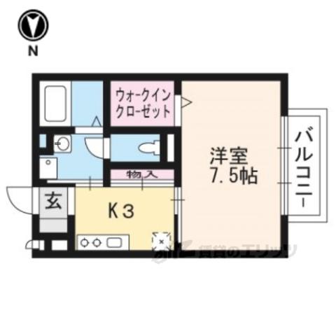 モナリエ砂田(1K/2階)の間取り写真