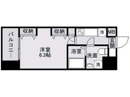 アイセレブ博多駅前(1K/9階)の間取り写真