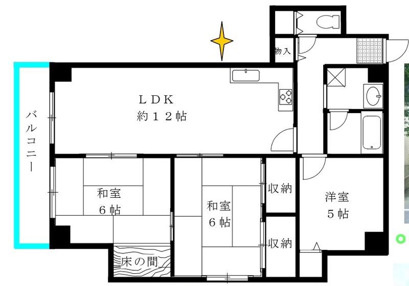 メゾン宮山(3LDK/1階)の間取り写真