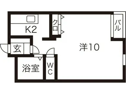 セゾンドブランシェ平岸(1K/3階)の間取り写真