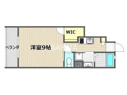 CENTRAL STEED(1K/1階)の間取り写真